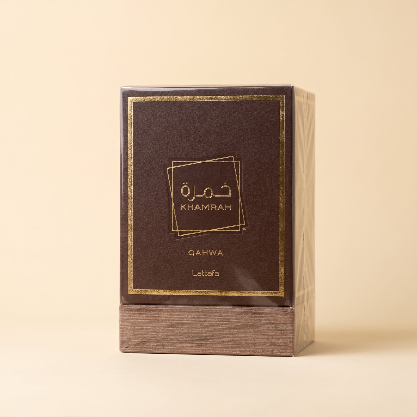 Lattafa Khamrah Qahwah EDP 100ml in its original Lattafa packaging